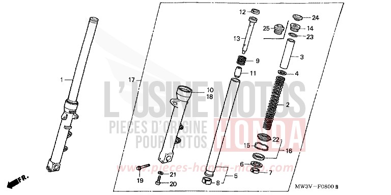 FRONT FORK for CB Seven Fifty BLACK (NH1) from 1999